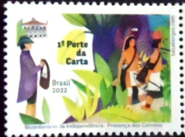 Selo postal do Brasil de 2022 Presença dos Correios M