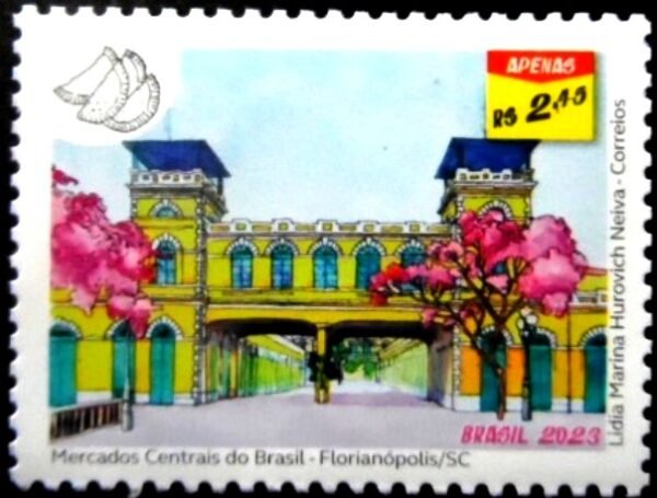 Selo postal do Brasil de 2023 Mercado Central Florianópolis M