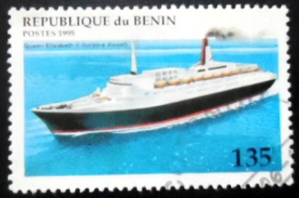 Selo postal do Benin de 1995 Queen Elisabeth II NCC