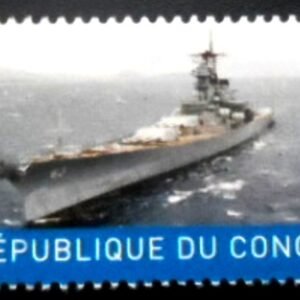 Selo Cinderela do Congo de 2017 Navios de Guerra 1 M