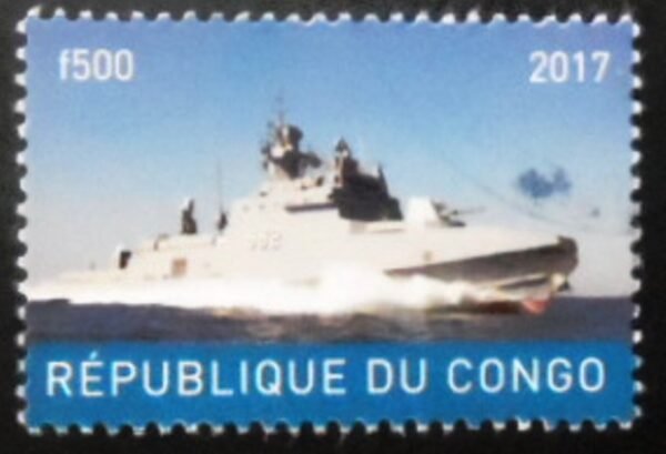 Selo Cinderela (Não Oficial) da République du Congo de 2017 Navios de Guerra 7 MCC