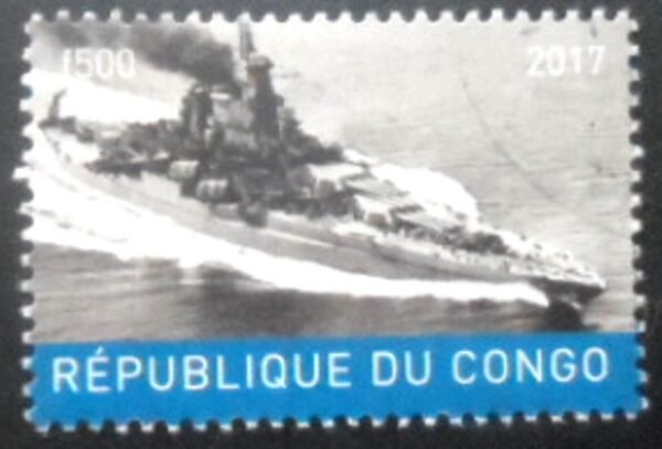 Selo Cinderela (Não Oficial) da République du Congo de 2017 Navios de Guerra 8 MCC