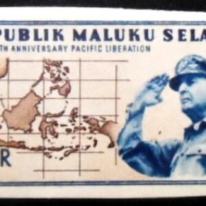 Selo Cinderela Não Oficial de Molucas do Sul de 1951 General Mac Arthur 5 M