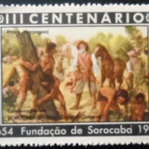 Selo Cinderela Não Oficial de 1954 III Centenário de Sorocaba M