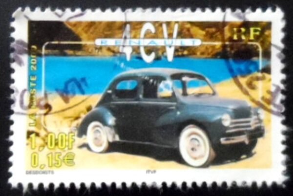 Selo postal da França de 2000 4 CV Renault U