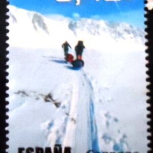 Selo postal da Espanha de 2007 Men Traversing the Antarctic U