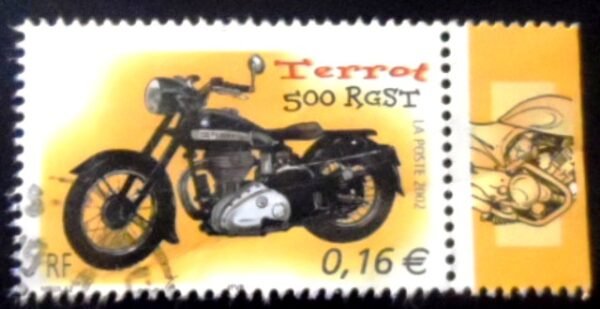 Selo postal da França de 2002 Triumph 650 U
