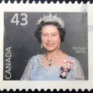 Selo postal do Canadá de 1992 Queen Elizabeth II U Dr U