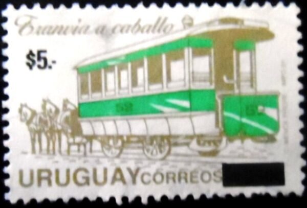 Selo postal do Uruguai de 2004 Horse-drawn streetcar U