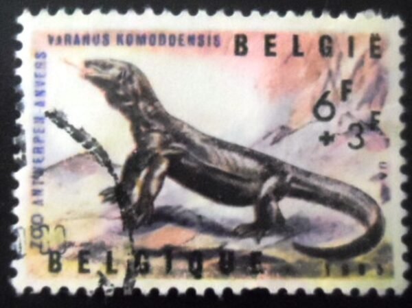Selo semipostal da Bélgica de 1965 Komodo Dragon U