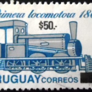 Selo postal do Uruguai de 2004 First Uruguayan Locomotive Surcharge U