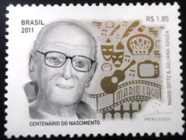 Selo postal do Brasil de 2011 Mario Lago M