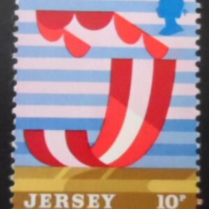 Selo postal de Jersey de 1975 Beach Chair M