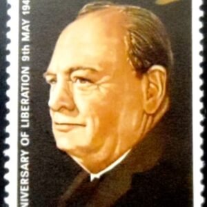 Selo postal de Jersey de 1970 Sir Winston Churchill by Arnold van Praag M