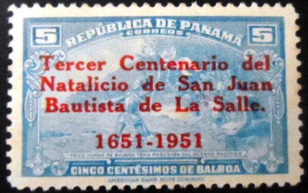 Selo postal do Panamá de 1951 Balboa Overprinted N
