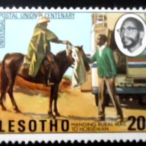 Selo postal do Lesoto de 1974 Rural mail delivery M