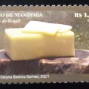 Selo postal do Brasil de 2021 Queijo de Manteiga M