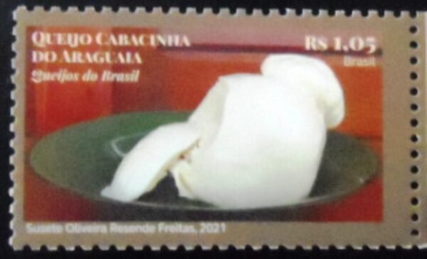 Selo postal do Brasil de 2021 Queijo Cabacinha do Araguaia M