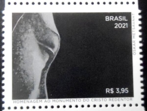 Selo postal do Brasil de 2021 Cristo Redentor Olho M