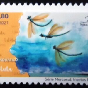 Selo postal do Brasil de 2021 Libélula M