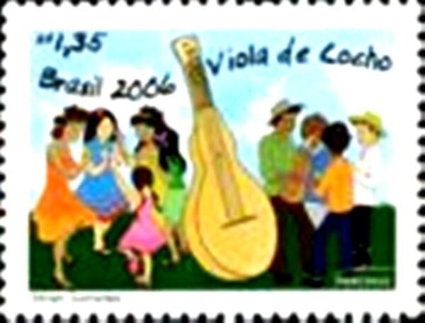 Selo postal do Brasil de 2006 Viola-de-Cocho Mercosul M