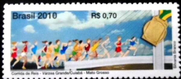 Selo postal do Brasil de 2010 Corrida de Reis M