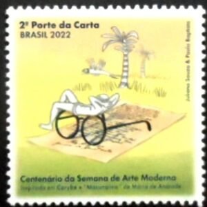 Selo postal do Brasil de 2022 Karybe e Macunaíma