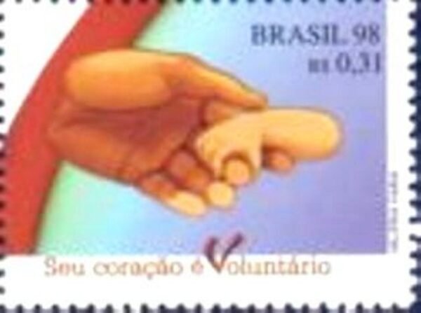 Selo postal do Brasil de 1998 Mãos M