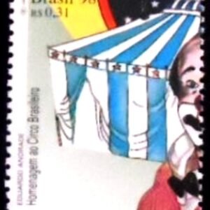 Selo postal do Brasil de 1998 Palhaço e Circo 1 M