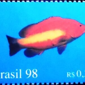 Selo postal do Brasil de 1998 Peixe Dourado M