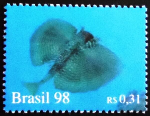 Selo postal do Brasil de 1998 Peixe Voador M