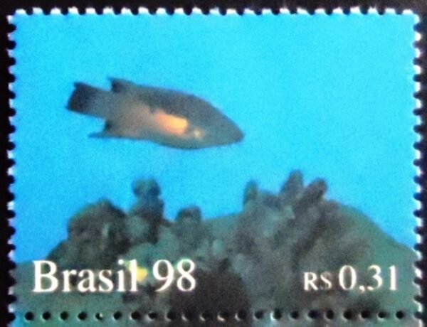 Selo postal do Brasil de 1998 Snapper M