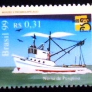 Selo postal do Brasil de 1999 Navio de Pesquisa