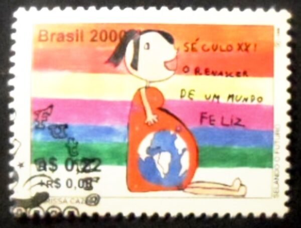 Selo postal do Brasil de 2000 Gestante MCC