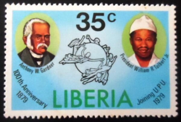 Selo postal da Libéria de 1979 President A. W. Garner and William R. Tolbert Jr M