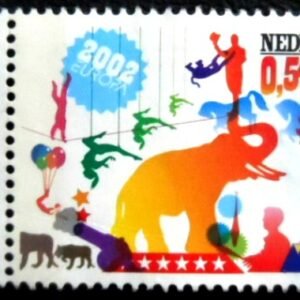 Selo postal da Holanda de 2002 Circus Elephant N Zf