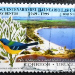 Selo postal do Uruguai de 1999 Tropical Parula U