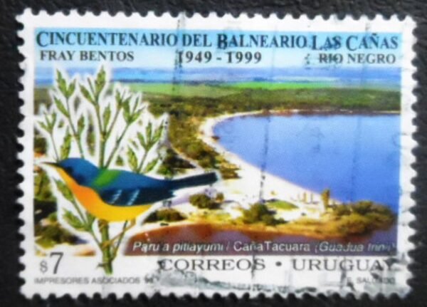 Selo postal do Uruguai de 1999 Tropical Parula U