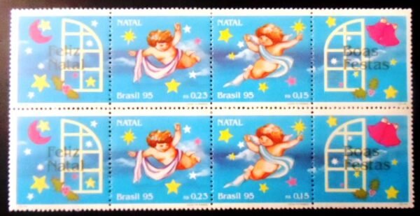 PAR de SE-TENANT do Brasil de 1995 Natal 95 M SET PR