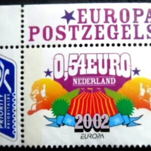 Selo postal da Holanda de 2002 Circus Lions U