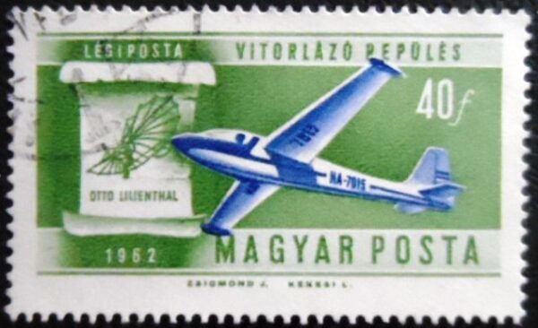 Selo postal da Hungria de 1962 Glider HA-7015 U