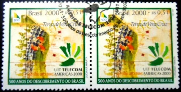 Par de selos postais do Brasil de 2000 TELECOM MCC PR
