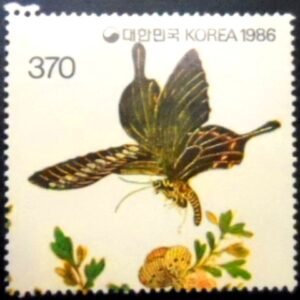 Selo postal da Coréia do Sul de 1986 Papilio bianor M