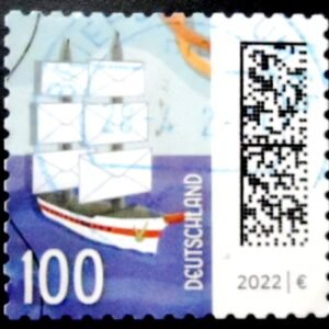 Selo postal da Alemanha de 2021 Letters as Bird U