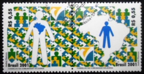 Se-tenant postal do Brasil de 2001 Comunidade Solidária MCC