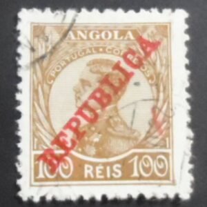 Selo postal de Angola de 1912 King Manuel II 100 U