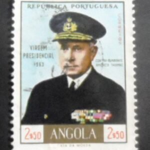 Selo postal de Angola de 1963 Américo Tomás U