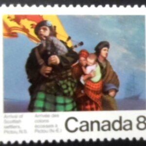 Selo postal do Canadá de 1973 Bicentennial of Arrival of Scottish Settlers M