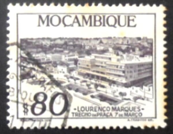 Selo postal de Moçambique de 1948 View of Lourenco Marques U