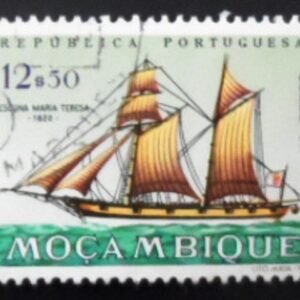 Selo postal de Moçambique de 1963 Schooner Maria Teresa 1820 U